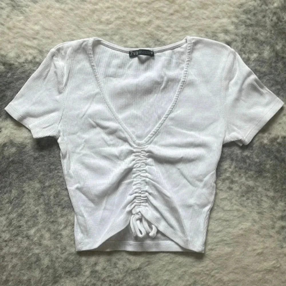🔥4/$20 Zara Ribbed Cropped T Shirt
